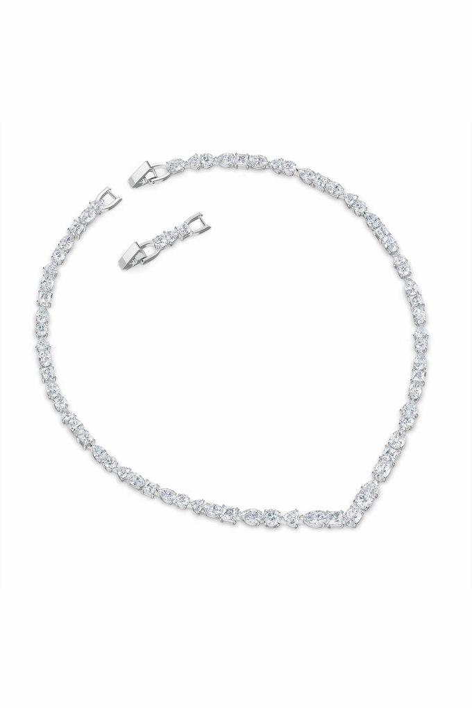 Estele Rhodium Plated M Letter Bracelet with Crystals for Men and