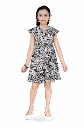 Buy TINY GIRL Mustard Printed Woven Polyester Girls Party Wear Middi Dress   Shoppers Stop