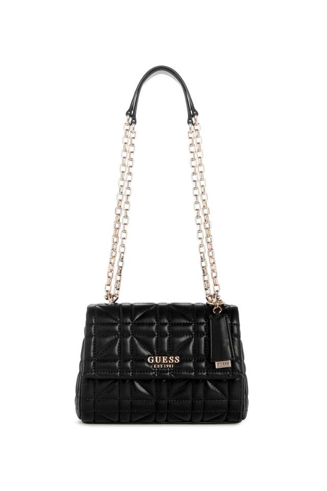 Buy GUESS Black Zipper Assia PU Women s Casual Wear Shoulder Bag Shoppers Stop