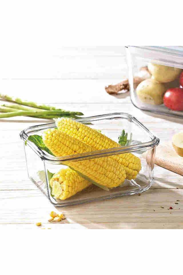 Buy GLASSLOCK Korea Tempered Glass Container 3700 ml Square Travel Food Storage Box with