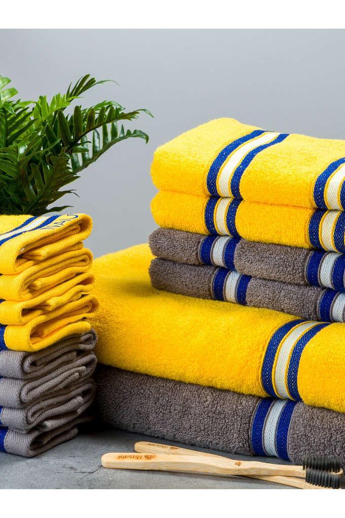 Yellow grey shop towels