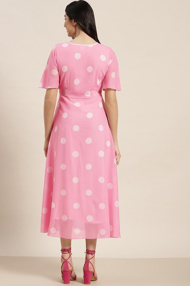 Pink polka hotsell dot maxi dress