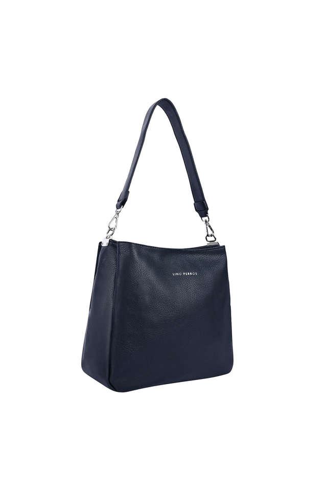 Shoulder bag with online zipper closure