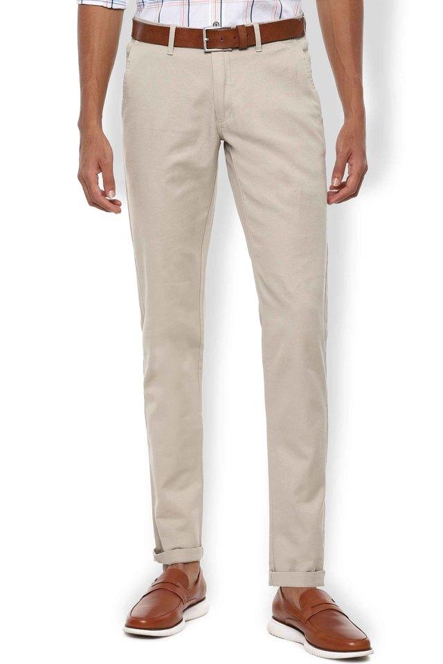 Buy VAN HEUSEN SPORT Grey Textured Linen Blend Tapered Fit Mens Trousers Shoppers Stop