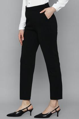 Buy ALLEN SOLLY Black Solid Polyester Regular Fit Women s Work