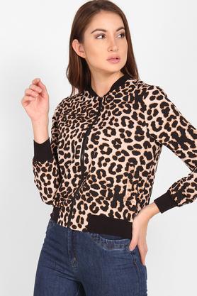 Leopard print bomber jacket on sale ladies