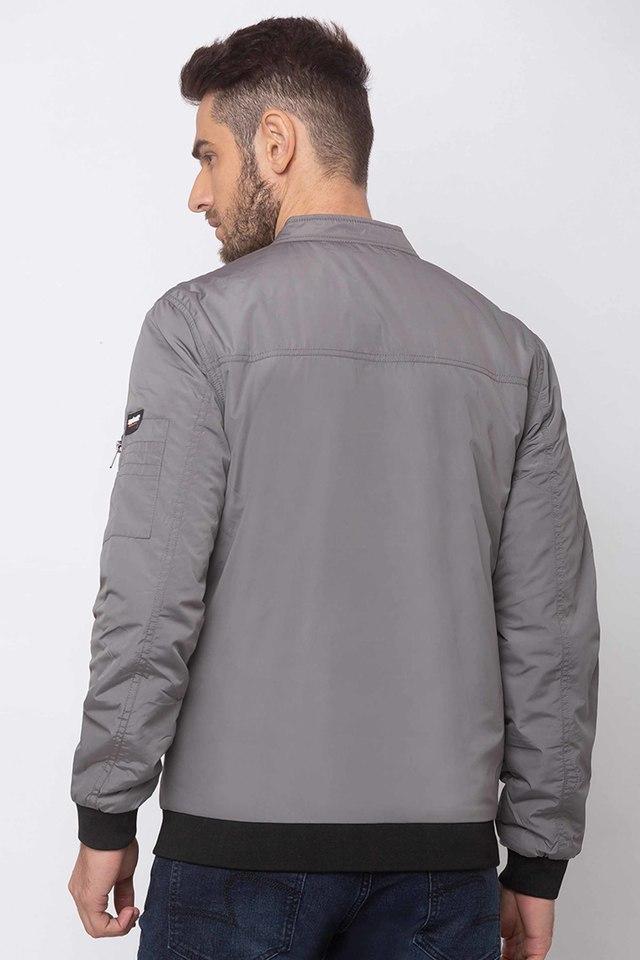 Jack & Jones Grey Regular Fit Print Bomber Jacket