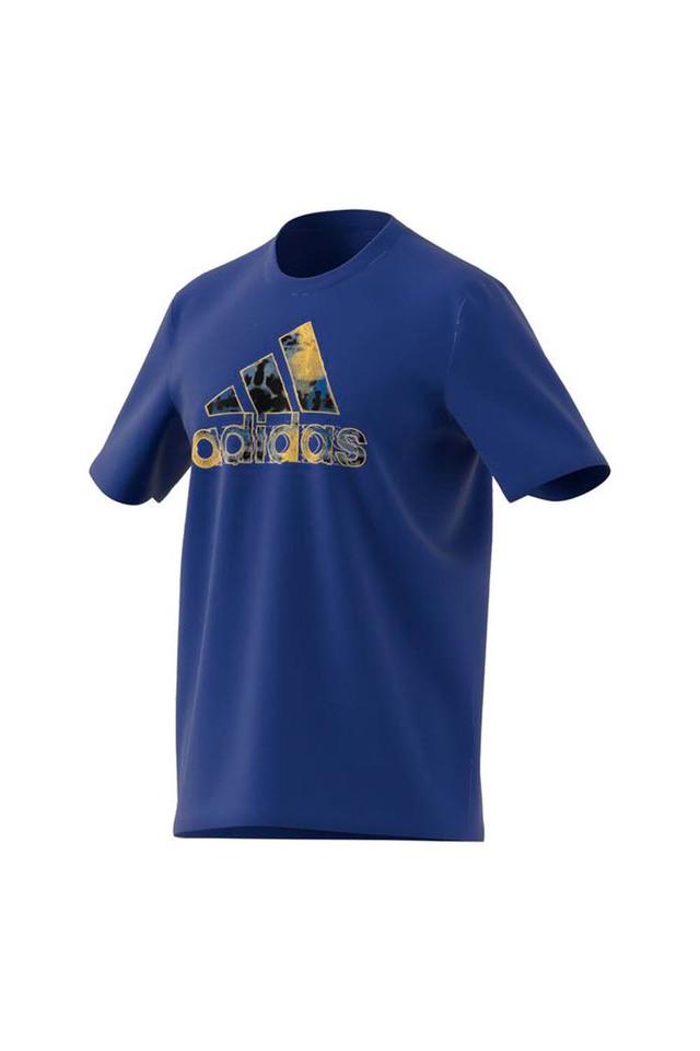 Buy ADIDAS Blue Graphic Cotton Regular Fit Men's T-Shirt