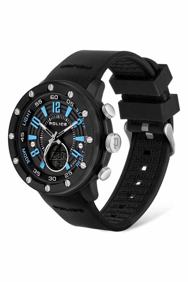 Mens URBAN Black Dial Silicon Analogue Digital Watch PL16015JPBB02PW