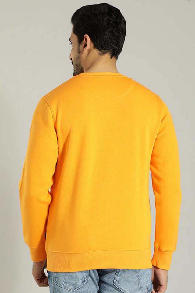 Buy INDIAN TERRAIN Orange Graphic Print Cotton Crew Neck Men s