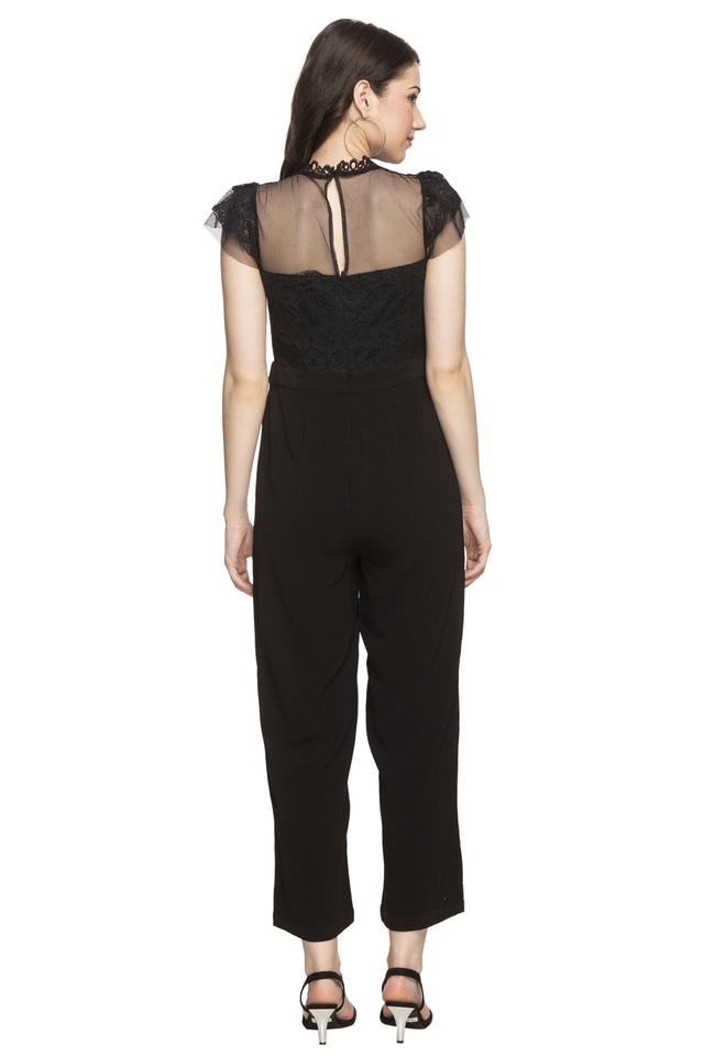 Buy FabAlley Black Strappy Cowl Neck Belted Jumpsuit at Amazonin