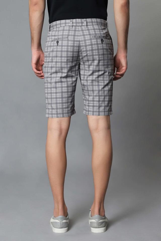 Grey best sale check shorts