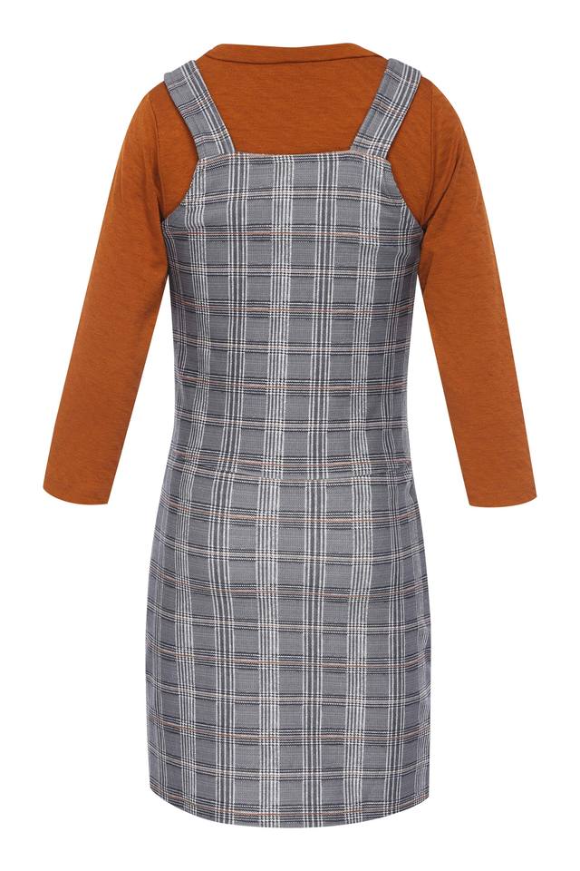 Girls check outlet pinafore