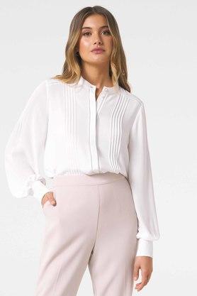 Buy FOREVER NEW Porcelain Womens Roseanne Trim Pin Tuck Shirt