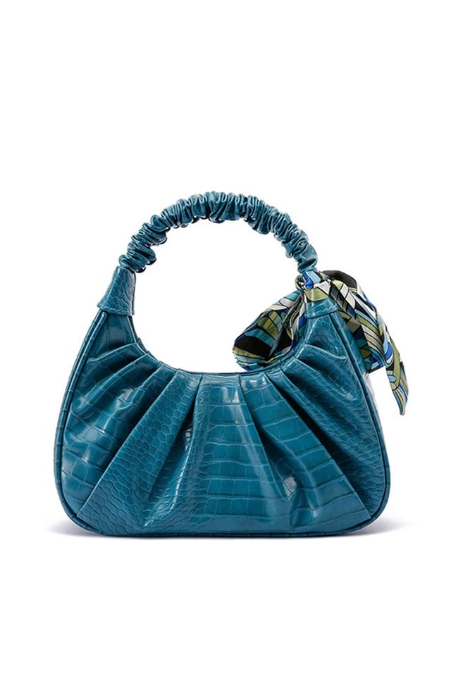 Buy SST Embellished Sequin Synthetic Leather Hobo Bag Crocodile Skin Beaded  Crescent Women's Shoulder Tote (8.5 x 6 x 2.5 Inches) Expandable Sling Pack  of 1 BLUE at Amazon.in