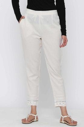 Buy Roza OffWhite Lace Narrow Pants