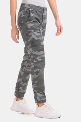 The Dry State Women Green Camouflage Printed HighRise Easy Wash Cropped  Joggers Trousers