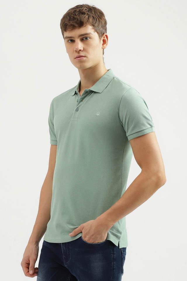 Solid Cotton Polo Men s T Shirt