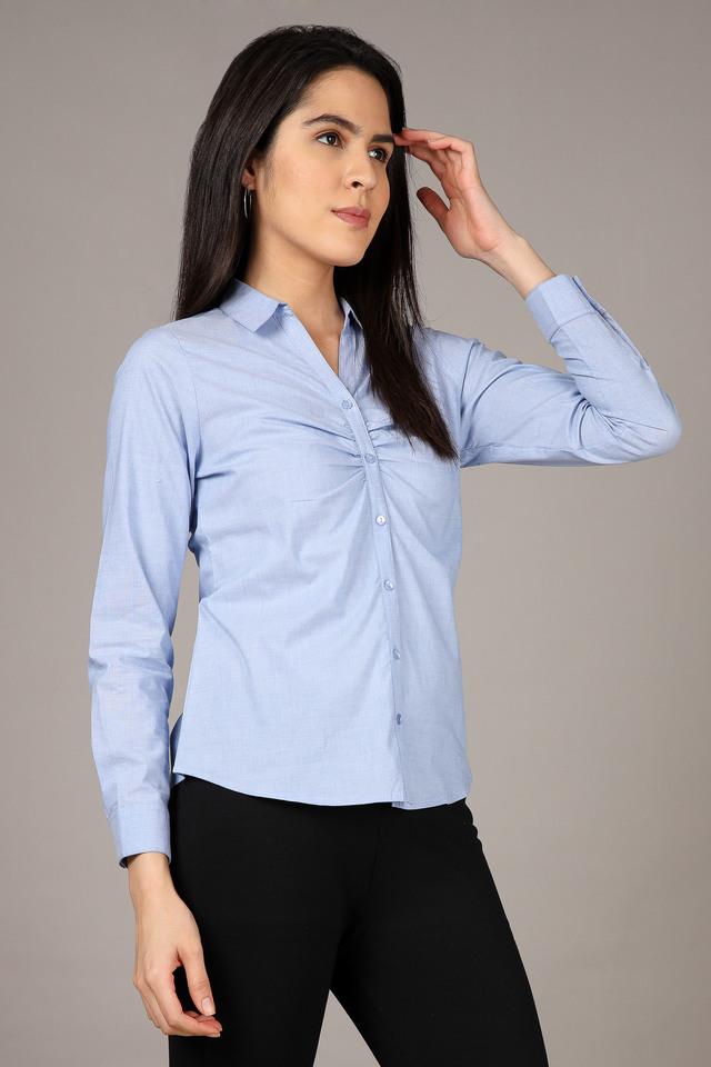 Blue formal cheap shirt women