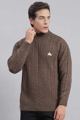 Buy MONTE CARLO Solid Wool Blend Turtle Neck Men s Sweater