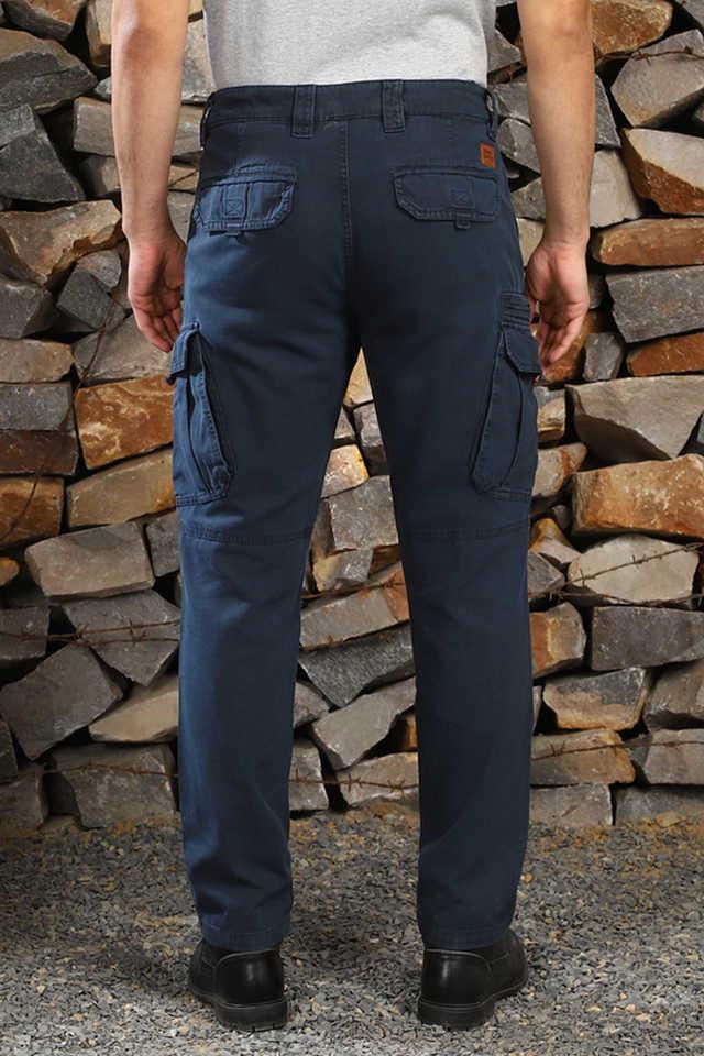 Mens navy hot sale casual trousers