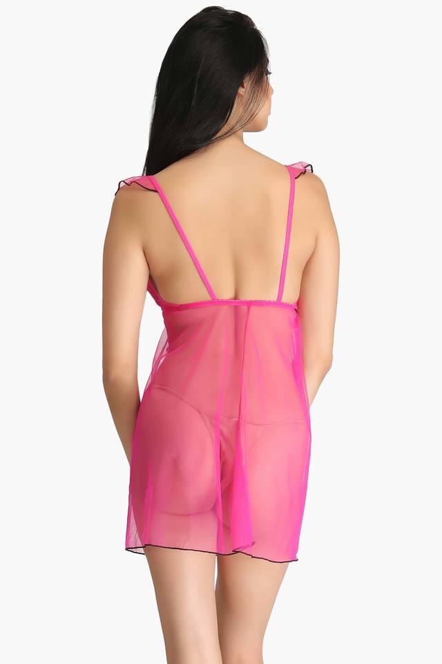 DKNY Pink Lace Babydoll Small Sheer and Short 