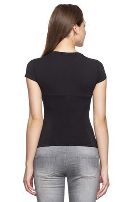 Womens Round Neck Solid T Shirt