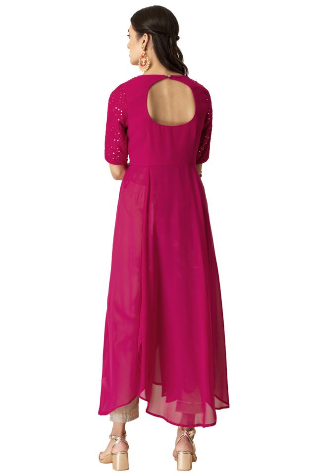 Red Plain Ladies Designer Gown, Half Sleeves at Rs 1500 in