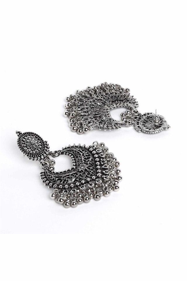 Buy Jewelopia Oxidised Jhumki Combo Silver Earrings German Silver Oxidized  Antique Design Small Jhumki Pearl Drop Traditional Fish Hook Earring for  Women and Girls Online at Best Prices in India - JioMart.