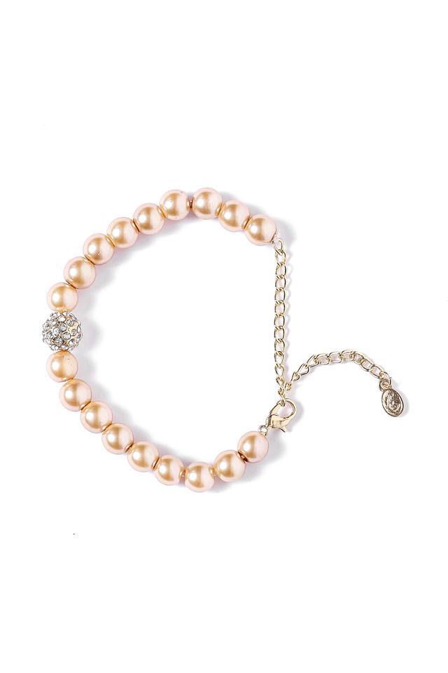 Buy Estele Gold Plated Two Line Glowing Pearl Bracelet for Women Online