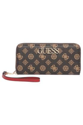 Buy GUESS Brown Womens Zip Closure Wallet