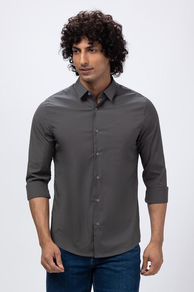 Calvin Klein Jeans Men Solid Casual Grey Shirt - Buy Calvin Klein