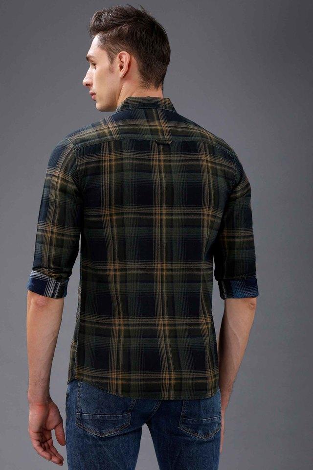 Checks Pure Cotton Slim Fit Mens Casual Shirt