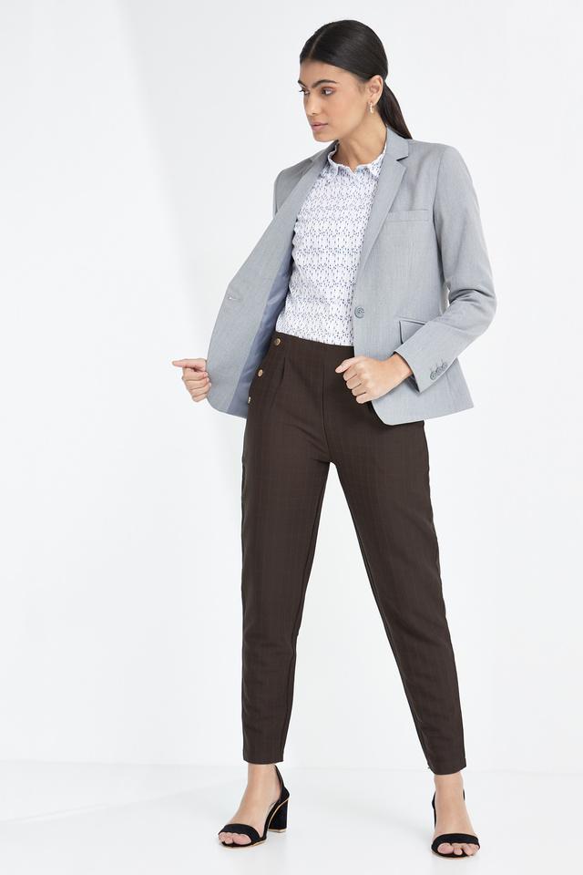 Buy VAN HEUSEN Black Womens Solid Formal Blazer | Shoppers Stop