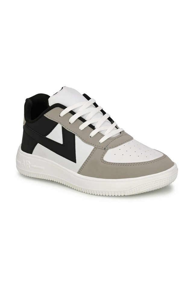 Buy MACTREE Grey Solid PU Lace Up Men's Sneakers