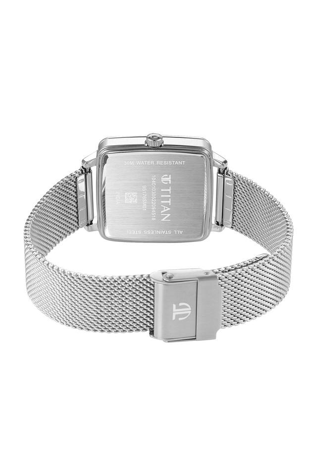 Titan stainless steel rectangular women's watch sale