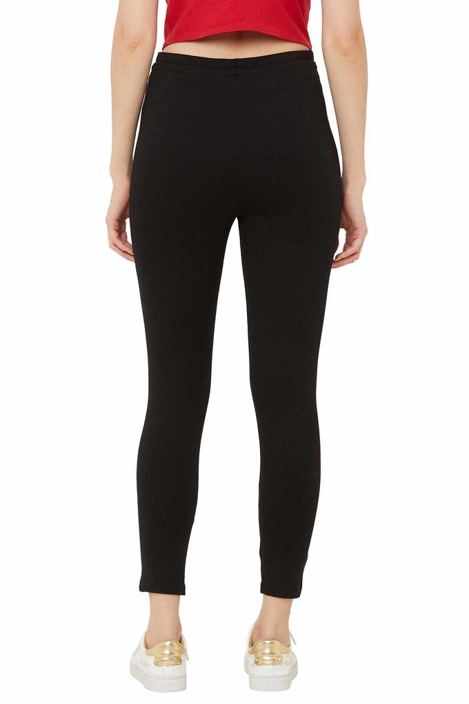 Deux Par Deux Girl Milano Treggings With Sequins Black