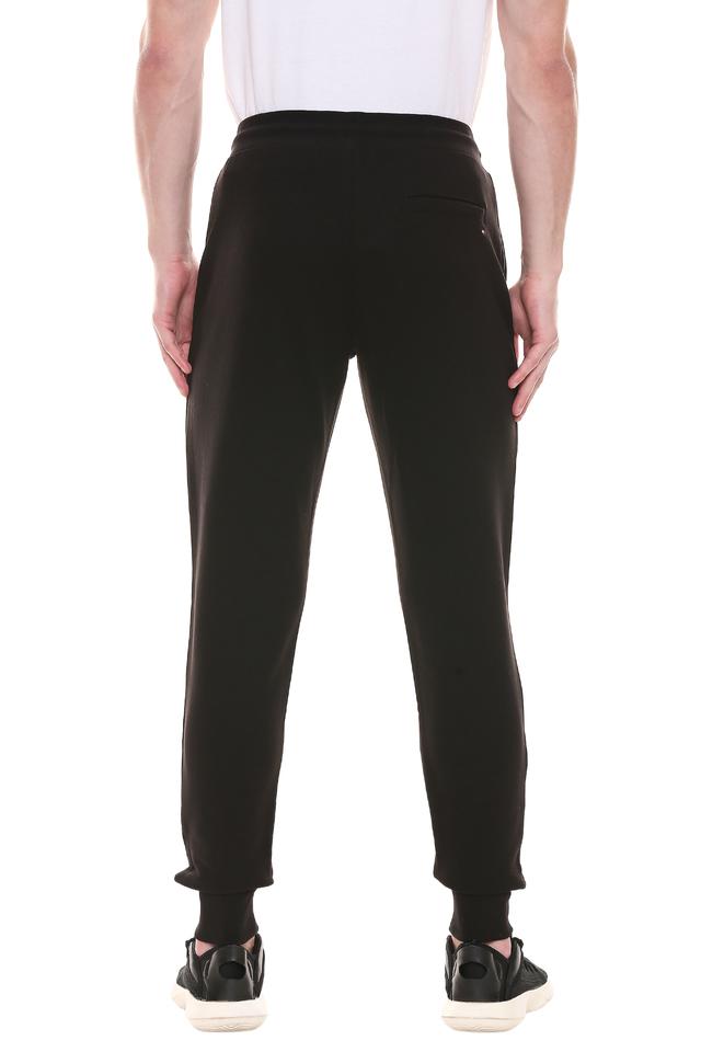 Buy Flying Walker Men Black Solid Lycra Blend Track Pants (L