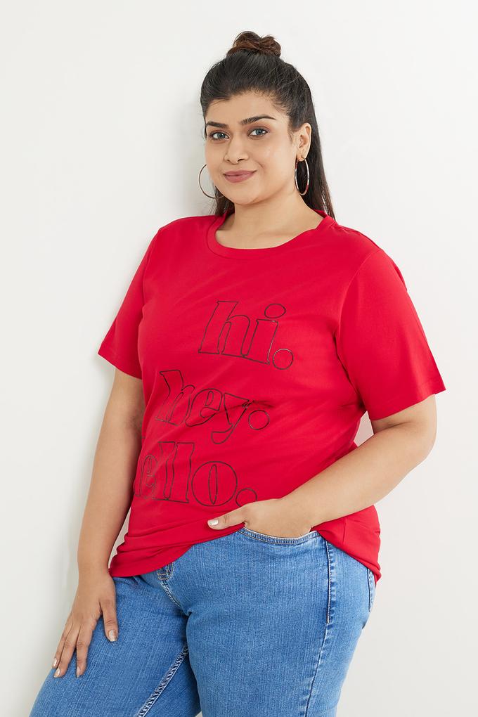 Plus size 2024 red t shirt