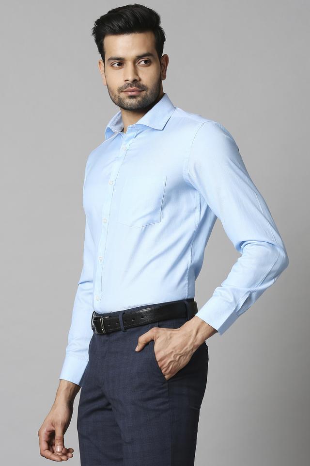 Buy STOP Light Blue Solid Slim Fit Men's Formal Shirt | Shoppers Stop