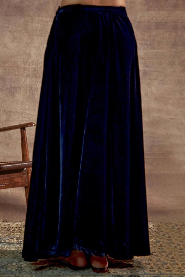 Navy blue clearance velvet maxi skirt