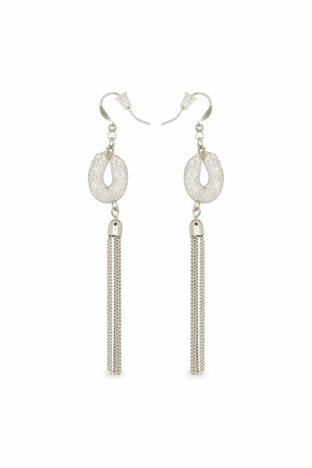 Ladies silver hot sale drop earrings