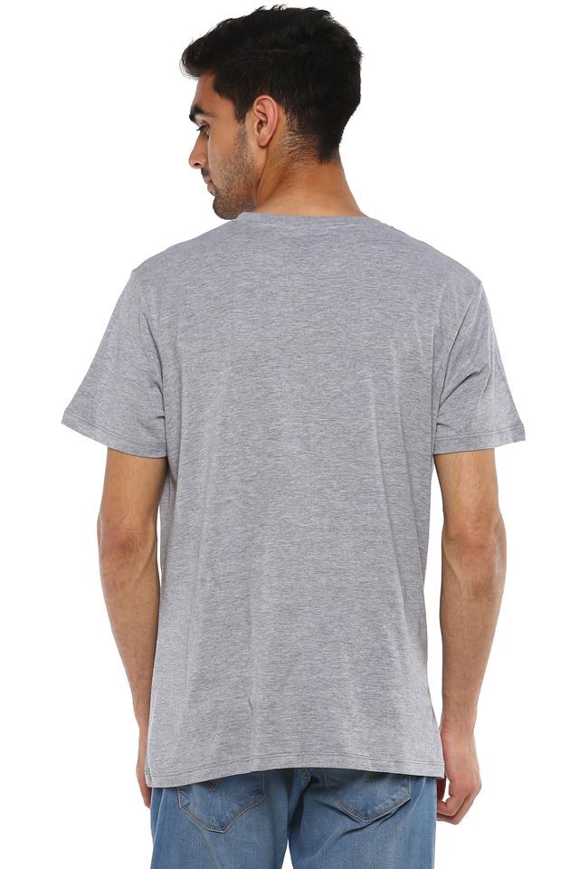 Buy OCTAVE Grey Printed Fit Mens T-Shirt