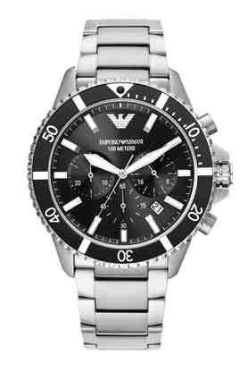 Men's silver & black chronograph discount stainless steel emporio armani watch ar11208