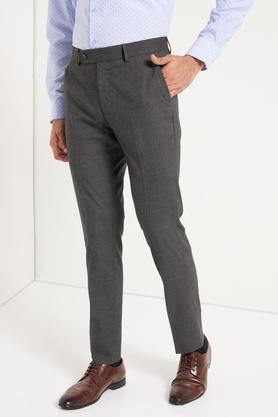 Navy Blue Slim Fit Stretch Formal Pants