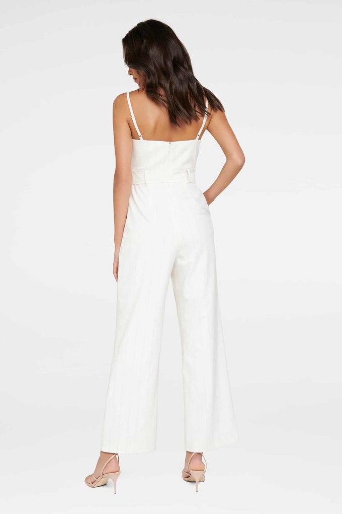 Forever New One Shoulder Bow Jumpsuit in White | Lyst Australia