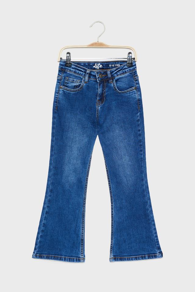 Buy LIFE Indigo Solid Blended Fabric Bootcut Fit Girls Jeans Shoppers Stop