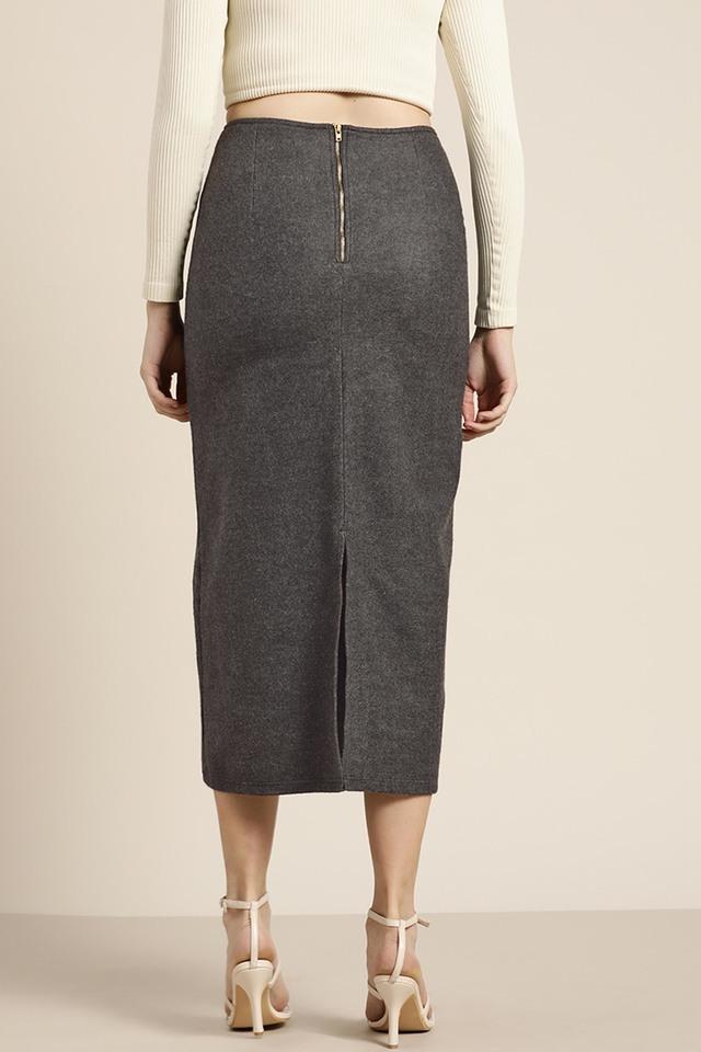 Grey fleece outlet pencil skirt