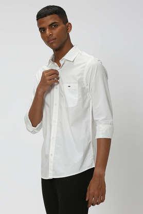 Buy MUFTI White Solid Cotton Slim Fit Men's Casual Shirt