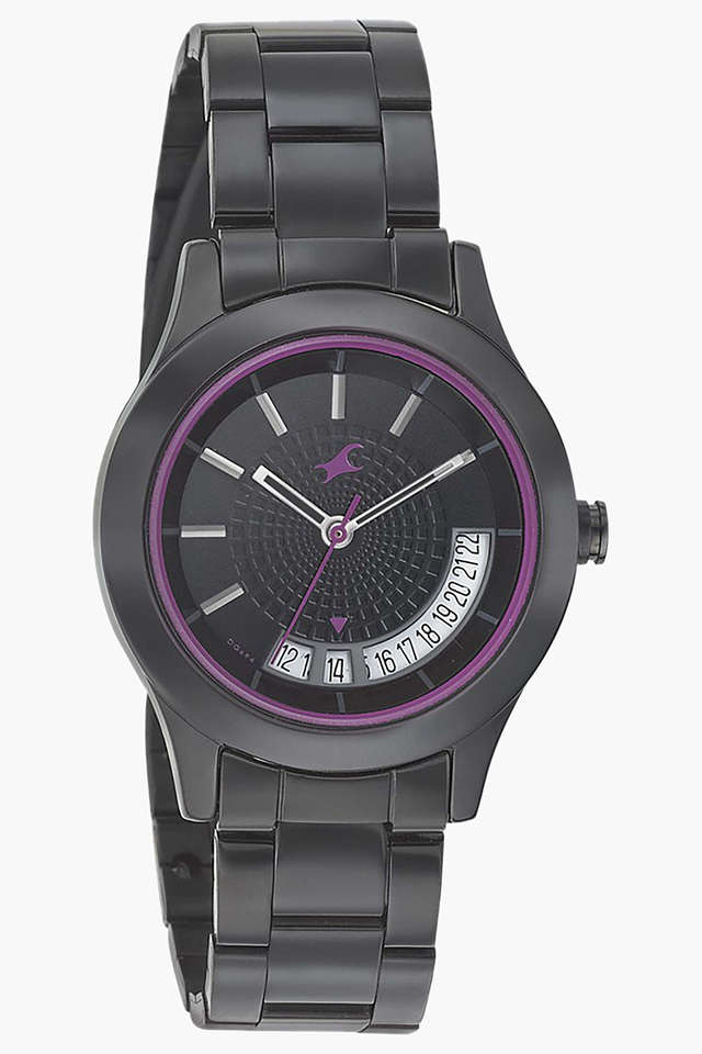 Fastrack black store and pink watch